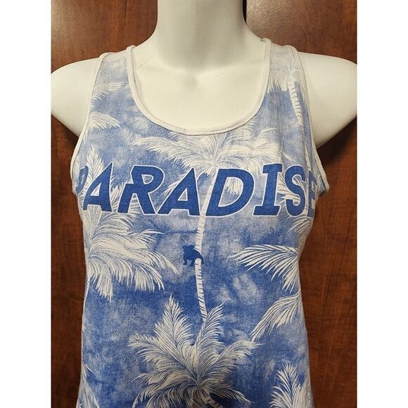 Women's Tank Top Paradise White and Blue Medium - Picture 7 of 10